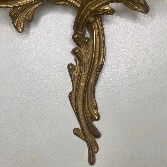 Vintage Brass Art Nouveau Acanthus Ornate Wall Hanging Candelabra - Picture 4 of 12